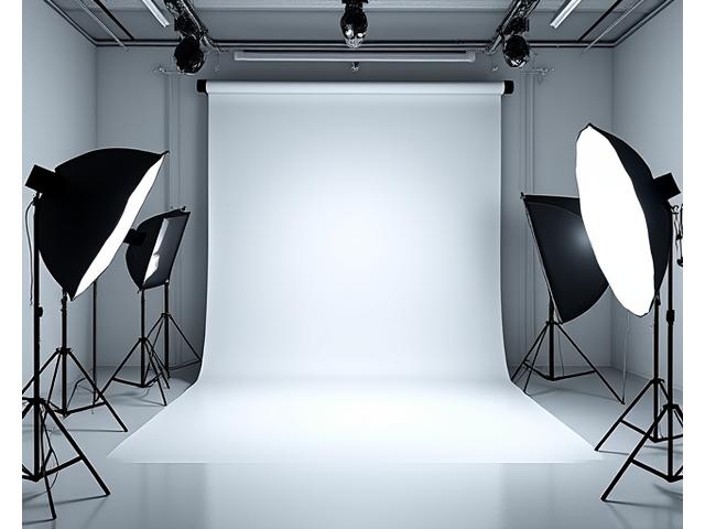 Proft utstyrt fotostudio med lys og bakgrunner