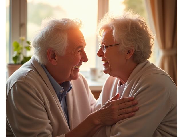 Et hjertevarmt portrett av en eldre kvinne og et barn som smiler sammen, symboliserer generasjonsmangfold.