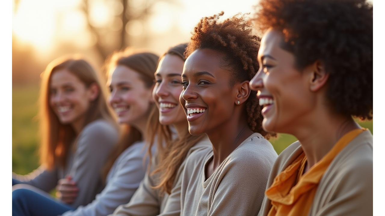 Et mangfoldig gruppebilde av smilende mennesker i ulike aldre og bakgrunner, som representerer inkludering og fellesskap.
