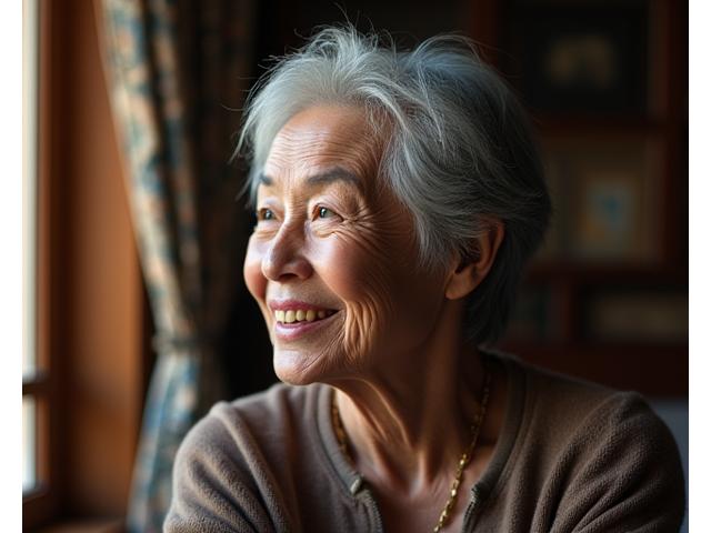 Et rørende portrett av en eldre immigrantperson som deler sin livshistorie, med fokus på kulturell arv.