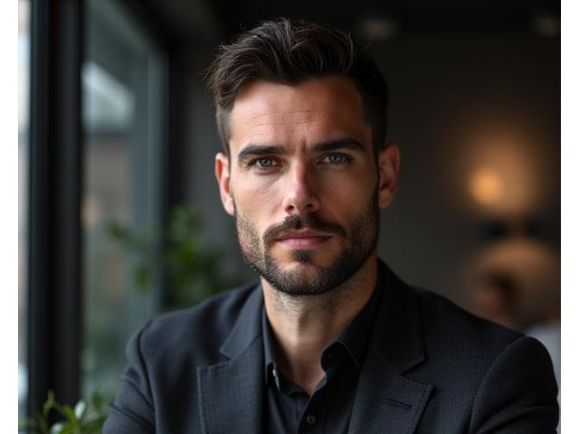 Portrett av Elias Sti, kreativ direktør hos Bjørk & Sti